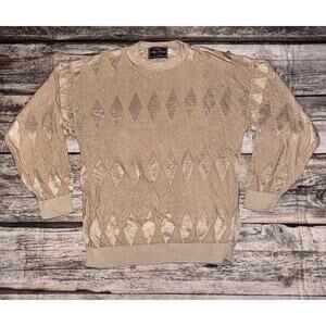 Vintage Marco Peretti Collezione Diamond Textured Sweater USA Gold Size Small